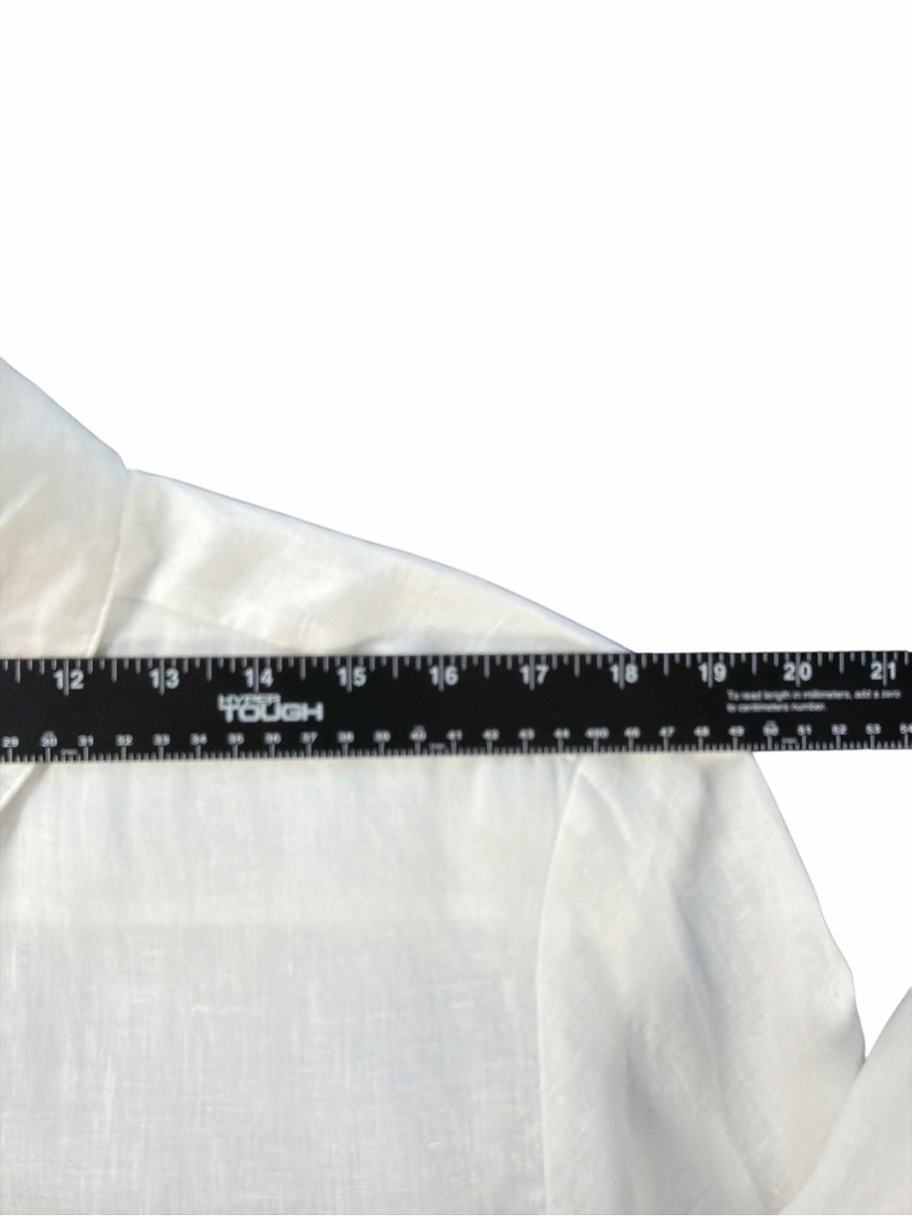 Theory Cropped White Button-Down Shirt in Relaxed Linen Size Large - Picture 8 of 11